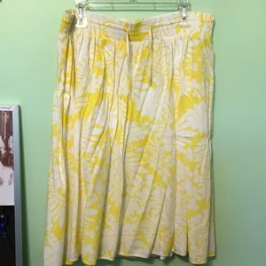 Floral/Jungle A-line Midi Skirt